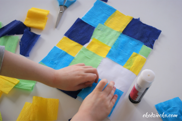 bazie na kolorowym tle instrukcja wykonania dyi kreatywnej pracy plastycznej dla dzieci w przedszkolu