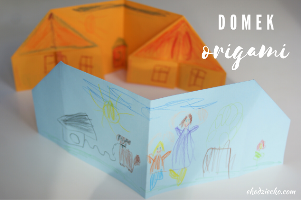 łatwe zabawy z origami, domek kreatywna praca plastyczna dla dzieci