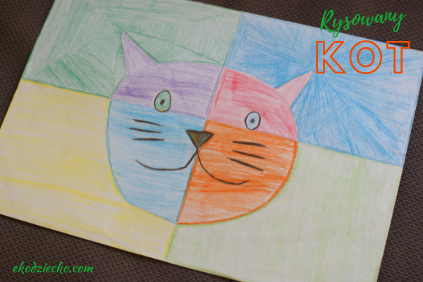 kot, kreatywne rysynek kota dla dzieci w szkole i w przredszkolu, 3-5 lat, 5-7 lat