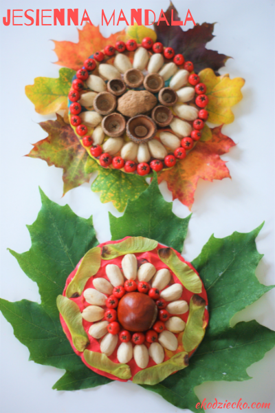 Mandala jesienna, praca plastyczna dla dzieci