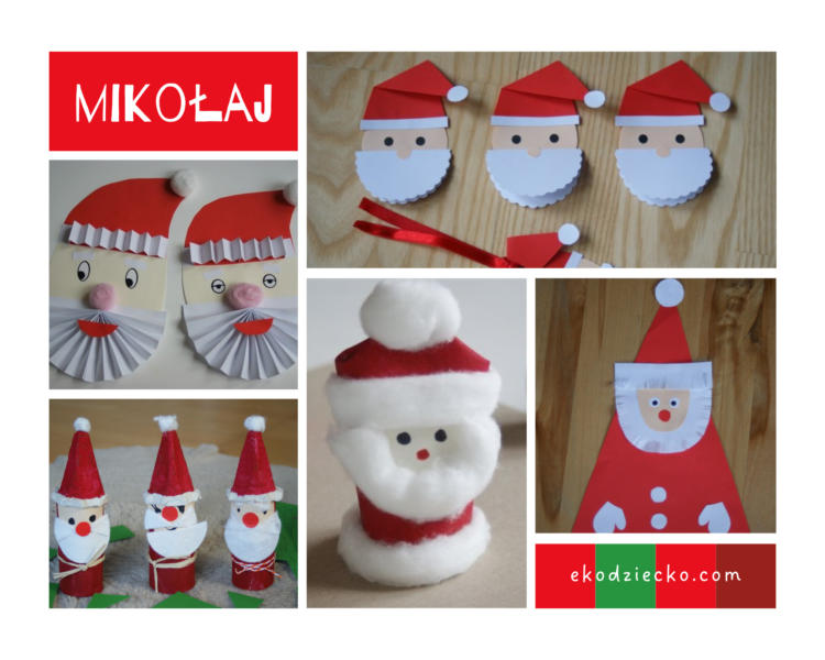 święty Mikołaj kreatywne prace twórcze dla dzieci